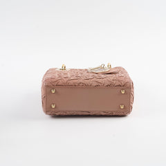 Christian Dior Lambskin Gathered Mini Lady Dior Pink