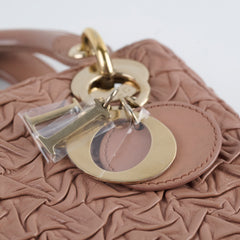 Christian Dior Lambskin Gathered Mini Lady Dior Pink