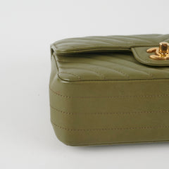 ITEM 27 - Chanel Mini Rectangular Cuba Chevron Bag Khaki