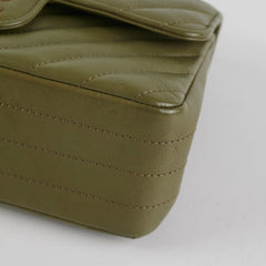 ITEM 27 - Chanel Mini Rectangular Cuba Chevron Bag Khaki