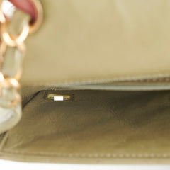 ITEM 27 - Chanel Mini Rectangular Cuba Chevron Bag Khaki