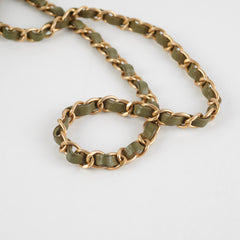 ITEM 27 - Chanel Mini Rectangular Cuba Chevron Bag Khaki