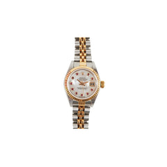 ITEM 23 - Rolex Datejust 26mm Mother of pearl ruby Two Tone Watch