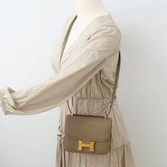 Hermes Mini Constance 18 Etoupe Chevre K Stamp 2025