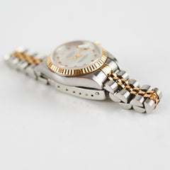 ITEM 23 - Rolex Datejust 26mm Mother of pearl ruby Two Tone Watch