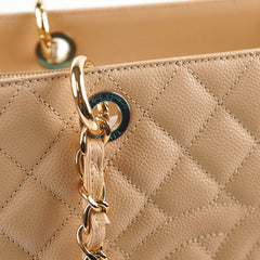 Chanel Caviar GST Grand Shopping Tote Beige