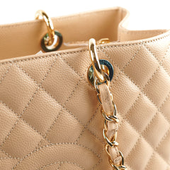 Chanel Caviar GST Grand Shopping Tote Beige