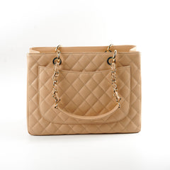 Chanel Caviar GST Grand Shopping Tote Beige