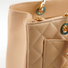 Chanel Caviar GST Grand Shopping Tote Beige