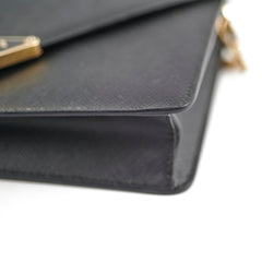 Prada Saffiano Leather Shoulder Bag Black