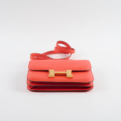 Hermes Constance 18 Epsom Orange Stamp T