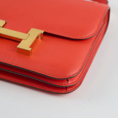 Hermes Constance 18 Epsom Orange Stamp T