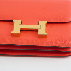 Hermes Constance 18 Epsom Orange Stamp T