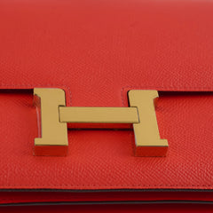 Hermes Constance 18 Epsom Orange Stamp T