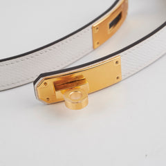Hermes Kelly 18 Blanc Belt