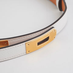 Hermes Kelly 18 Blanc Belt