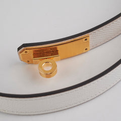 Hermes Kelly 18 Blanc Belt