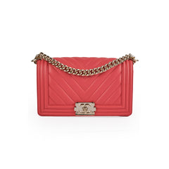 Chanel Old Medium Boy Coral Pink