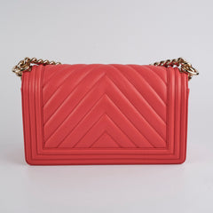 Chanel Old Medium Boy Coral Pink