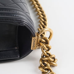 Chanel Old Medium Lambskin Boy Black Series 19