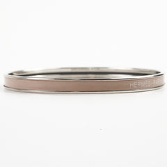 Hermes Uni Bangle Marron Glace Palladium Plated Size 65