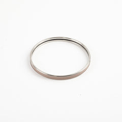 Hermes Uni Bangle Marron Glace Palladium Plated Size 65