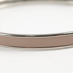 Hermes Uni Bangle Marron Glace Palladium Plated Size 65