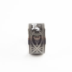 Hermes Enamel Printed Grant Apparat Extra Wide Bracelet Black