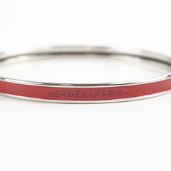 Hermes Uni Bangle Red Palladium Plated Size 65
