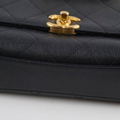Chanel 21B Seasonal Mini  Flap Caviar Bag Black