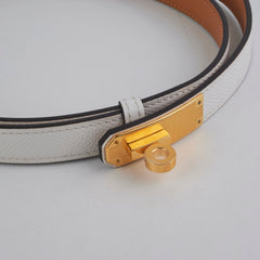 Hermes Kelly 18 Blanc Belt