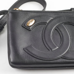 Chanel Lambskin Mania Waist Belt Black