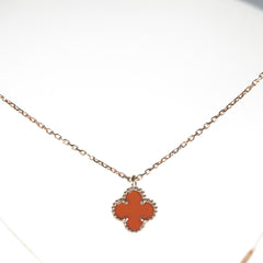 ITEM 22 - Van Cleef & Arpels VCA Sweet Carnelian Alhambra Pendant Necklace