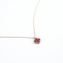 ITEM 22 - Van Cleef & Arpels VCA Sweet Carnelian Alhambra Pendant Necklace