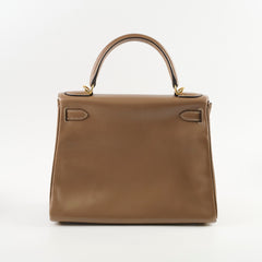 Hermes Kelly 28 Tadelakt Etoupe Stamp A