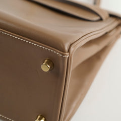 Hermes Kelly 28 Tadelakt Etoupe Stamp A