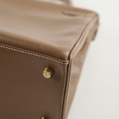 Hermes Kelly 28 Tadelakt Etoupe Stamp A