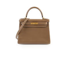 Hermes Kelly 28 Tadelakt Etoupe Stamp A