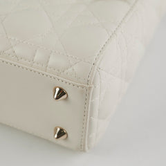 ITEM 19 - Christian Dior Small Lady Dior White Bag
