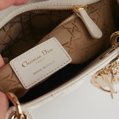 ITEM 19 - Christian Dior Small Lady Dior White Bag