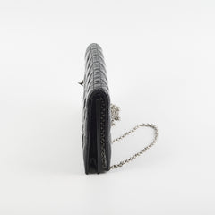 Christian Dior Patent Black Clutch On Chain