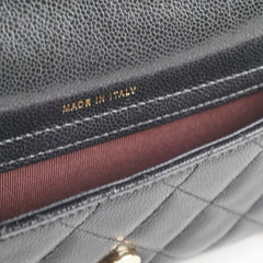 Chanel Double Side Phone Holder Caviar Cossbody Bag Black Microchipped