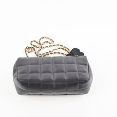 Chanel Seasonal Camelia Lambskin Mini Bag Black