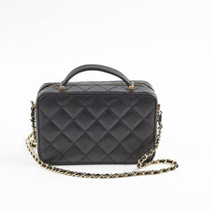 Chanel Caviar Vanity with Top Handle Microchipped Black