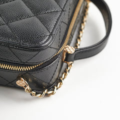 Chanel Caviar Vanity with Top Handle Microchipped Black