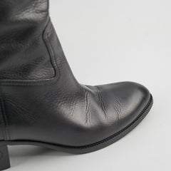 Gucci GG Knee High Heeled Boots Black 38