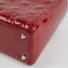 Dior Patent Lady Dior Medium Red