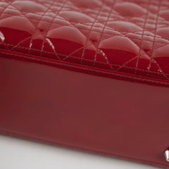Dior Patent Lady Dior Medium Red