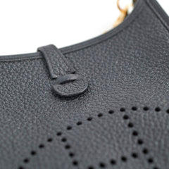 Hermes Mini Evelyn Clemence Black C Stamp