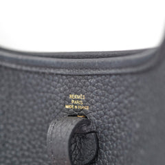 Hermes Mini Evelyn Clemence Black C Stamp